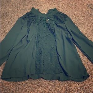Green long sleeved blouse